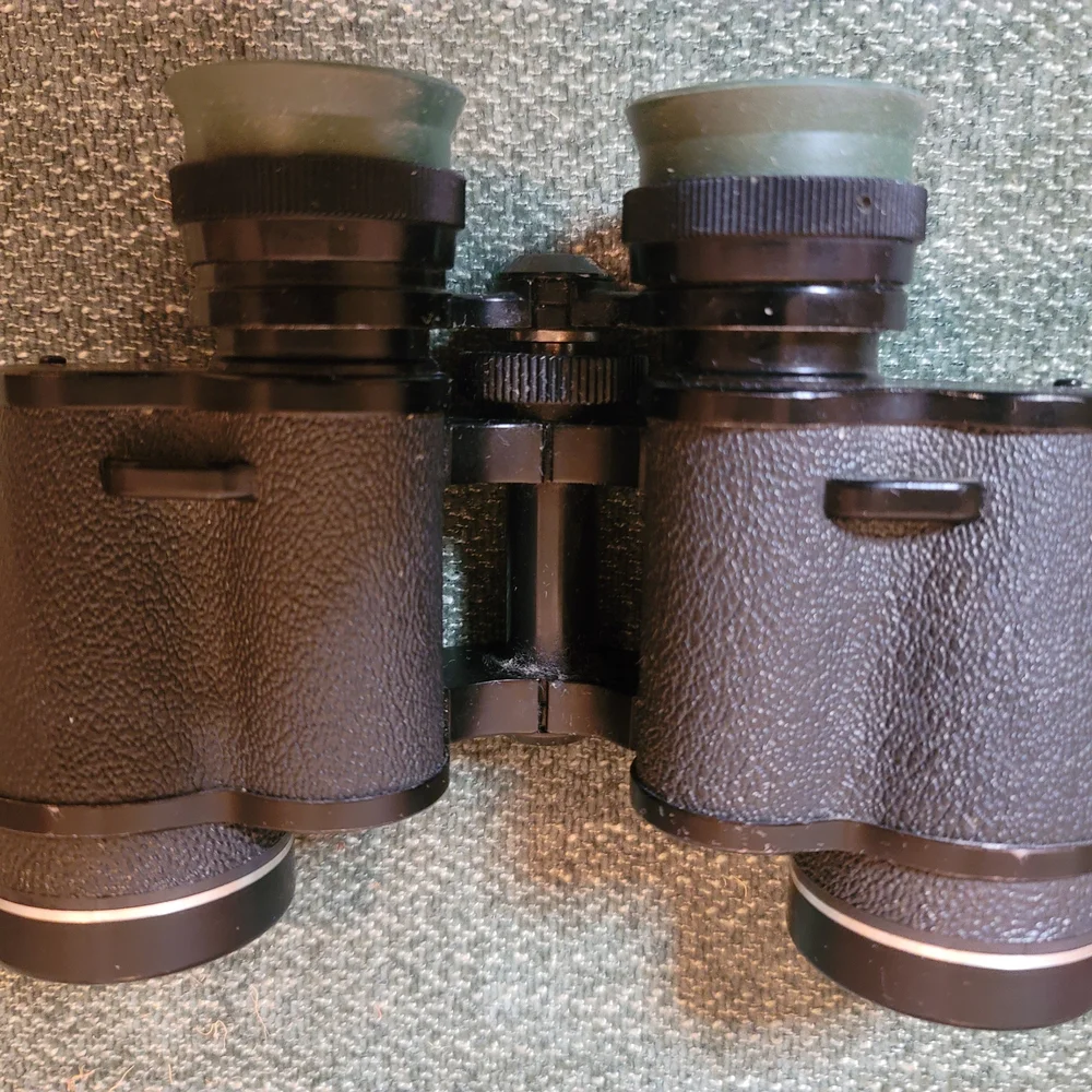 Vintage Focal Kmart 7x35 Binoculars Hard Coated Porro Prism Lens Cover Black